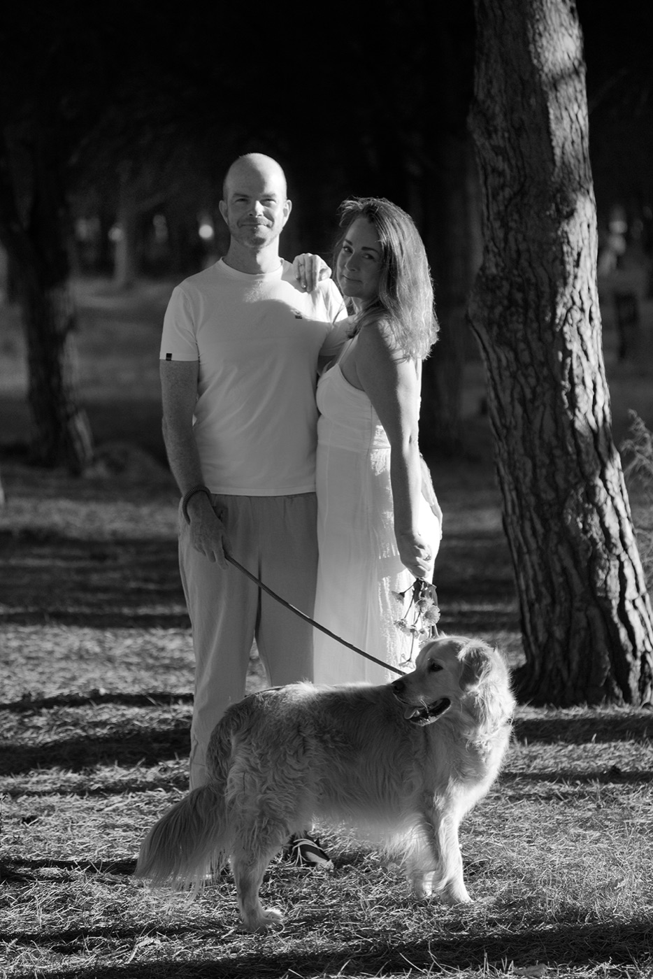 Angel and Andrew with their dog