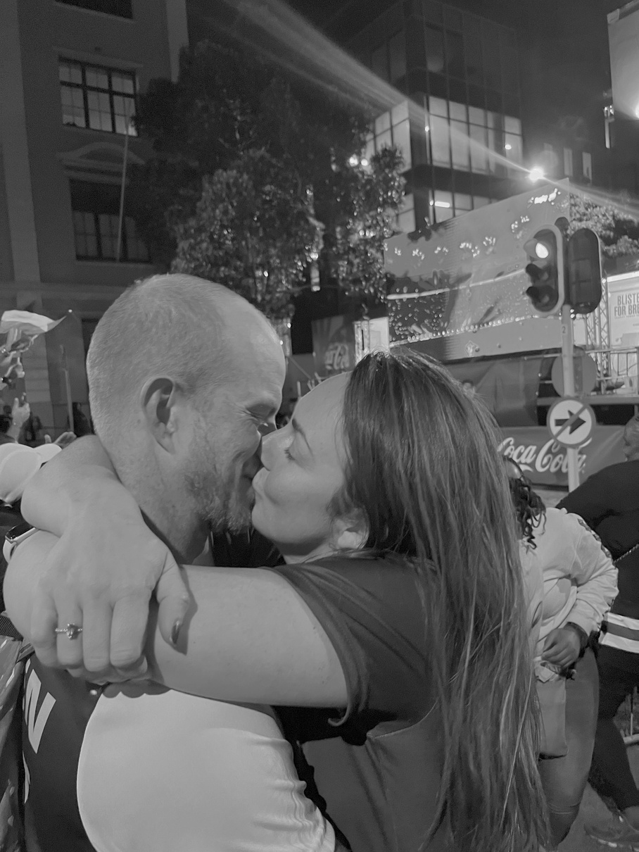 Angel and Andrew after the Rugby World Cup final