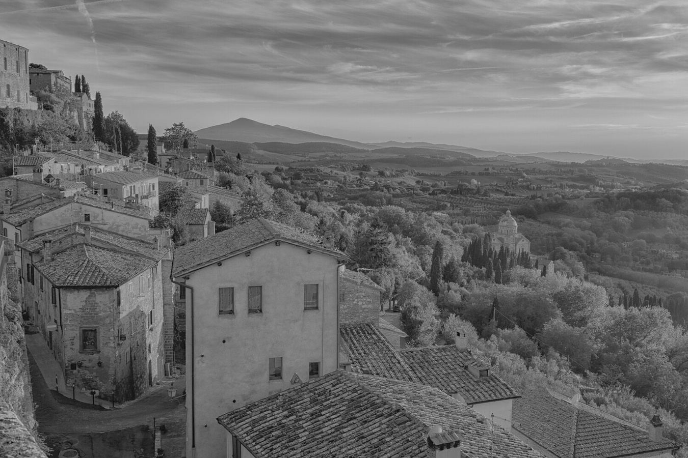 Tuscan village and valley